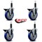 Service Caster 5'' Blue Poly Swivel 1'' Expanding Stem Caster Set with Brake, 4PK SCC-EX20S514-PPUB-BLUE-PLB-1-4 - alternate 2